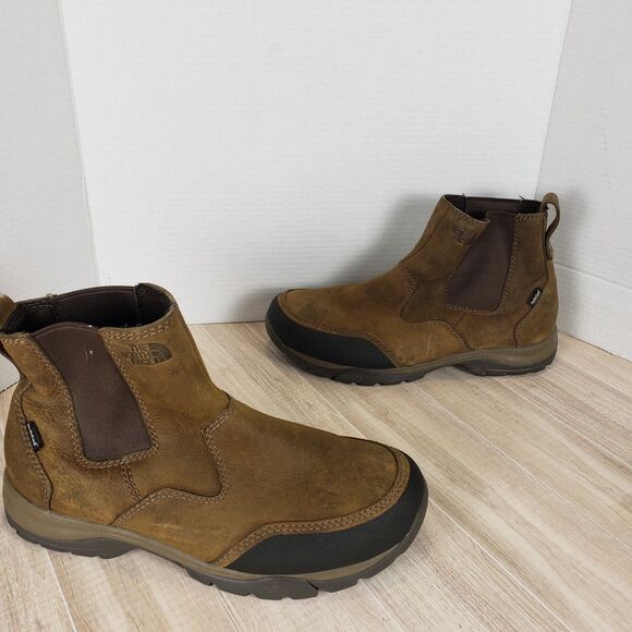 The North Face Men\'s Brown Leather Hiking Boots Work Size 12 slip on main image 8